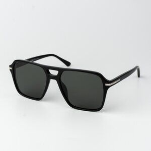 Prada Women Sunglasses Black Green Polarized Pilot PR20YS 1AB03R NEW AUTHENTIC